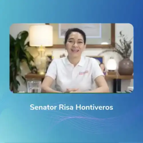 Senator Risa Hontiveros greets Beduya Dental